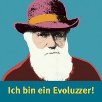 Aufkleber: Darwin / Ich bin ein Evoluzzer!